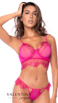 Ensemble Lingerie Dentelle Rose